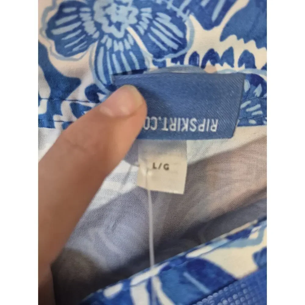 RipSkirt Hawaii Length 3 Wrap Skirt Large Happy Blues New w/Tags